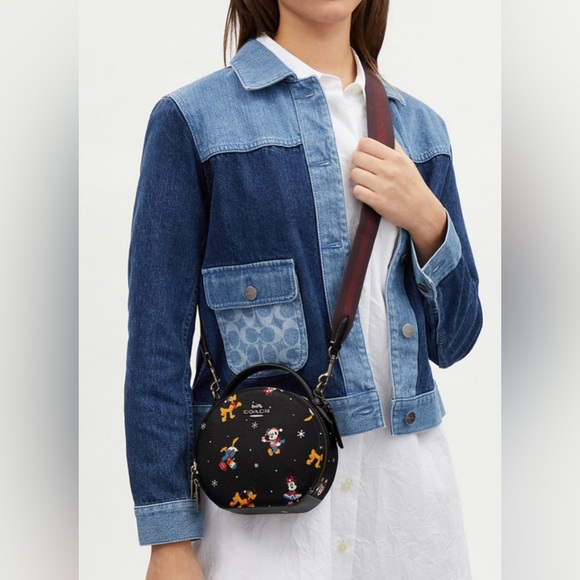 NWT Coach Outlet Disney X Coach Canteen Crossbody With Holiday Print - Picture 4 of 7